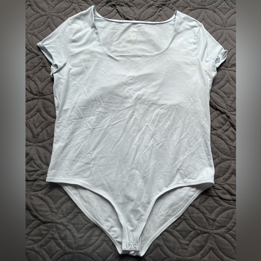 George Light Blue Scoop Neck Short Sleeve Bodysuit size XXL